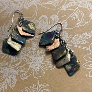 Mixed Metal Geometric Earrings